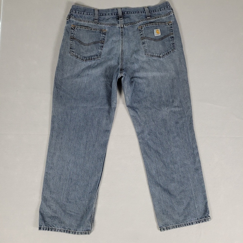 Carhartt Jeans Mens 40x30 Blue Relaxed Fit Cotton Blend BD1483-M